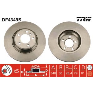 DF4349S Brake Disc TRW - Top1autovaruosad