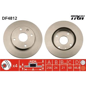 DF4812 Brake Disc TRW - Top1autovaruosad