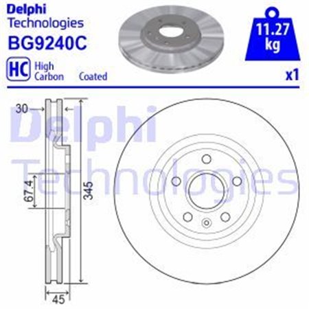 BG9240C Bromsskiva DELPHI