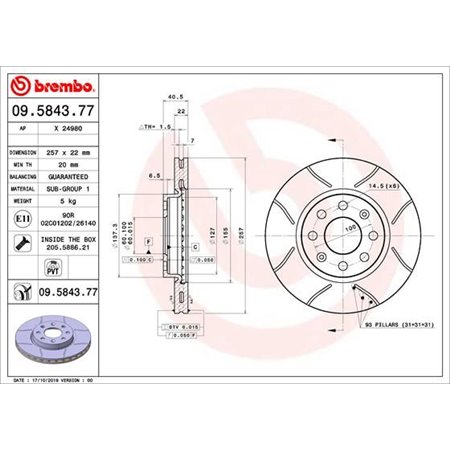 09.5843.77 Тормозной диск BREMBO