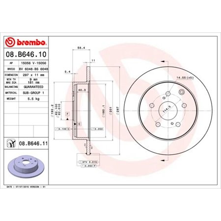 08.B646.11 Brake Disc BREMBO