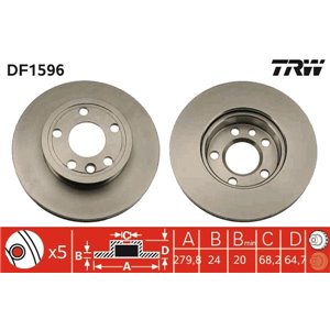 DF1596 Brake Disc TRW - Top1autovaruosad
