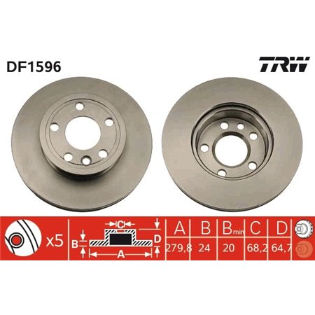 DF1596 Brake Disc TRW