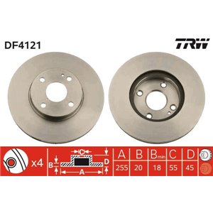 DF4121 Brake Disc TRW - Top1autovaruosad