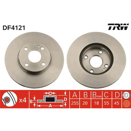 DF4121 Тормозной диск TRW     