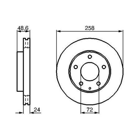 0 986 479 B25 Brake Disc BOSCH