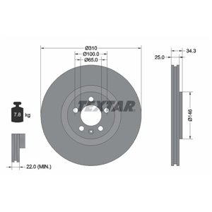 92275905  Brake disc TEXTAR  - Top1autovaruosad