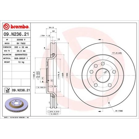 09.N236.21 Jarrulevy BREMBO