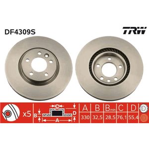 DF4309S Brake Disc TRW - Top1autovaruosad