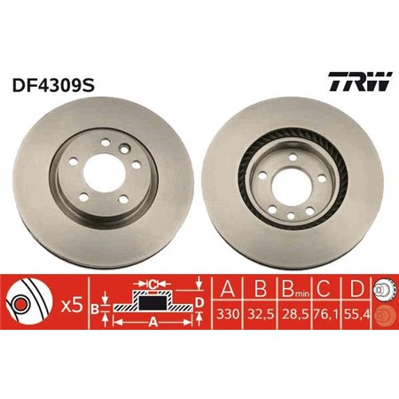 DF4309S Brake Disc TRW