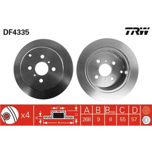 DF4335 Brake Disc TRW - Top1autovaruosad