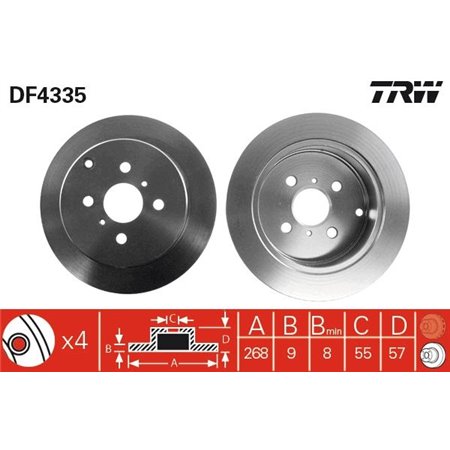 DF4335 Brake Disc TRW