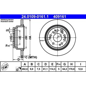 24.0109-0161.1 Brake Disc ATE - Top1autovaruosad