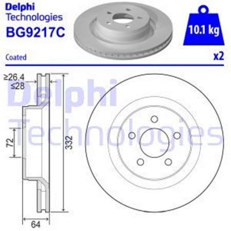 BG9217C Bromsskiva DELPHI