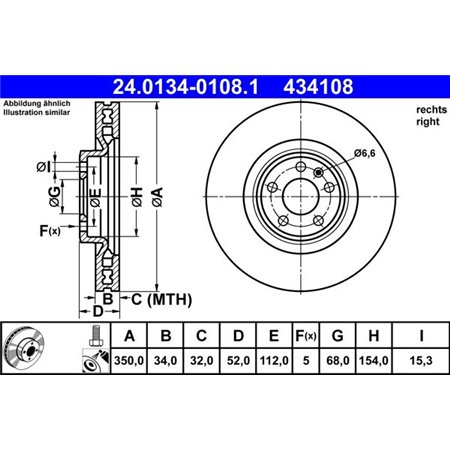 24.0134-0108.1 Brake Disc ATE