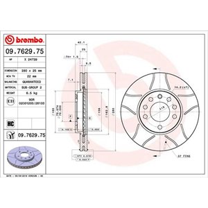 09.7629.75  Brake disc BREMBO 