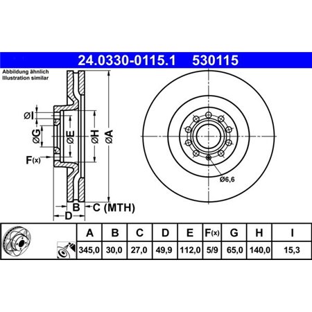 24.0330-0115.1 Brake Disc ATE