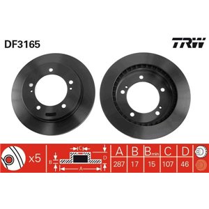 DF3165 Тормозной диск TRW - Top1autovaruosad