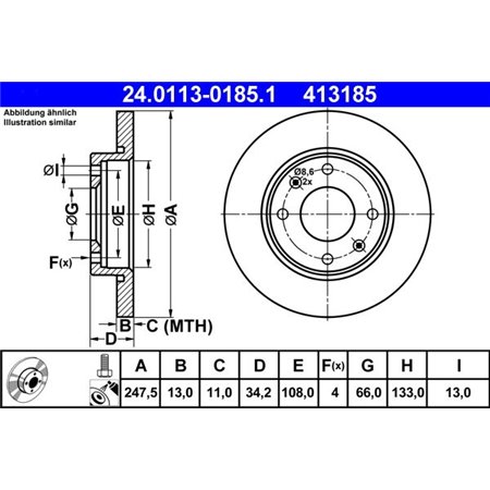 24.0113-0185.1 Bromsskiva ATE