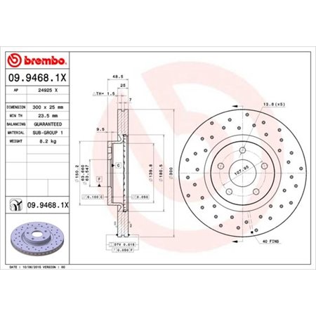 09.9468.1X Brake Disc BREMBO