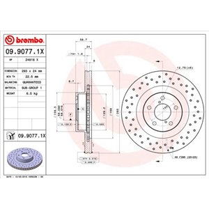 09.9077.1X Bromsskiva BREMBO - Top1autovaruosad