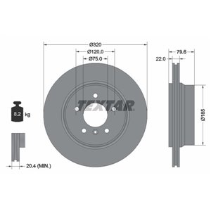 92141603 Bromsskiva TEXTAR - Top1autovaruosad