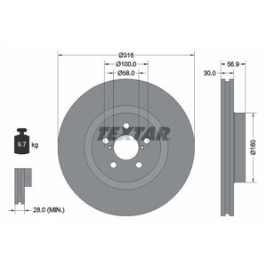 92236503 Тормозной диск TEXTAR     