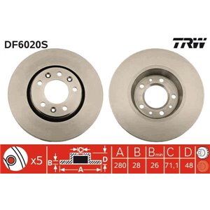 DF6020S  Brake disc TRW 