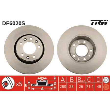 DF6020S Тормозной диск TRW     