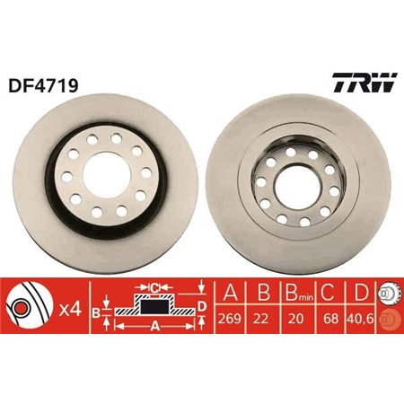 DF4719 Тормозной диск TRW     