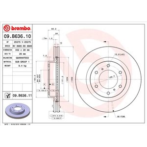 09.B636.11 Bromsskiva BREMBO - Top1autovaruosad