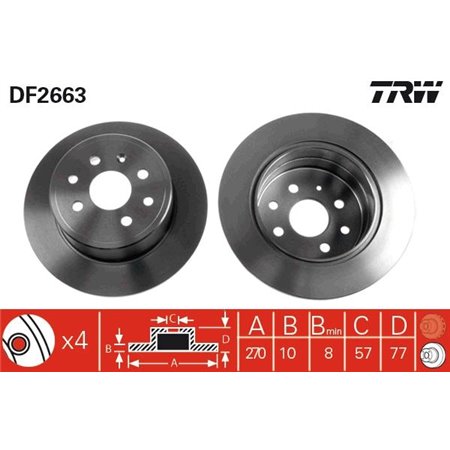 DF2663 Brake Disc TRW