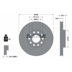 92121005 Тормозной диск TEXTAR - Top1autovaruosad