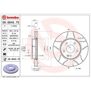 09.6845.75 Piduriketas BREMBO - Top1autovaruosad