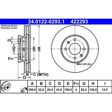 24.0122-0293.1 Brake Disc ATE