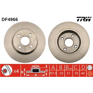 DF4966 Brake Disc TRW - Top1autovaruosad