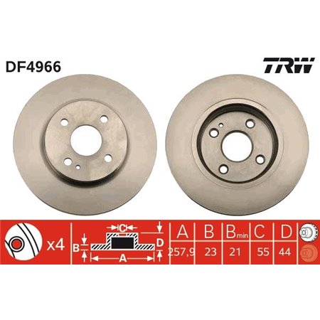 DF4966 Brake Disc TRW