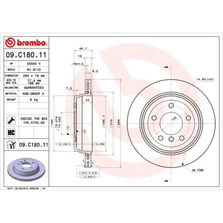 09.C180.11 Brake Disc BREMBO