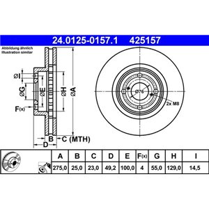 24.0125-0157.1 Brake Disc ATE - Top1autovaruosad