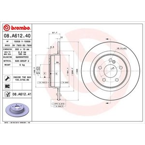 08.A612.41 Тормозной диск BREMBO     