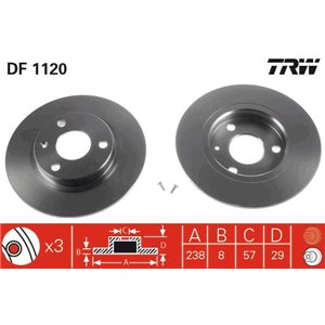 DF1120 Brake Disc TRW - Top1autovaruosad