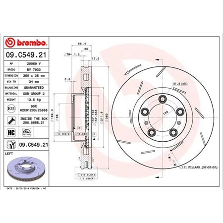 09.C549.21 Brake Disc BREMBO