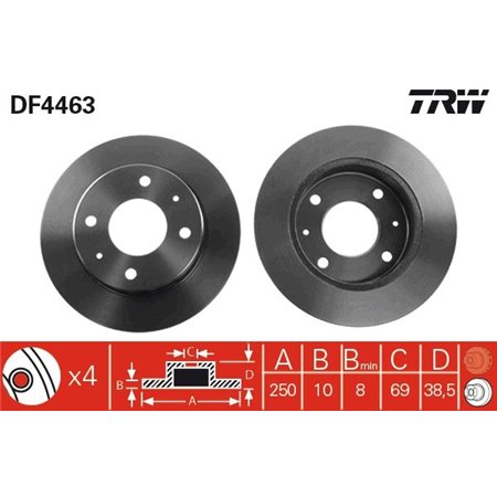 DF4463 Brake Disc TRW