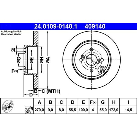 24.0109-0140.1 Brake Disc ATE