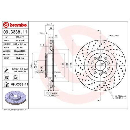 09.C338.11 Piduriketas BREMBO