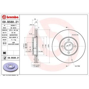 09.B588.21 Тормозной диск BREMBO - Top1autovaruosad