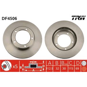 DF4506  Brake disc TRW  - Top1autovaruosad