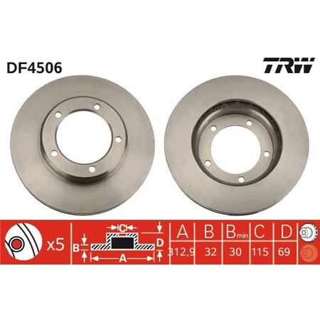 DF4506 Тормозной диск TRW     