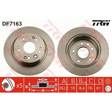 DF7163 Brake Disc TRW