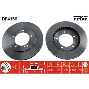 DF4156 Brake Disc TRW - Top1autovaruosad